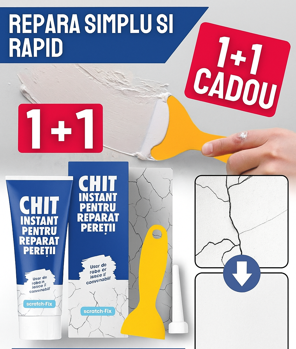 1+1 CADOU Chit pentru reparat peretii instant