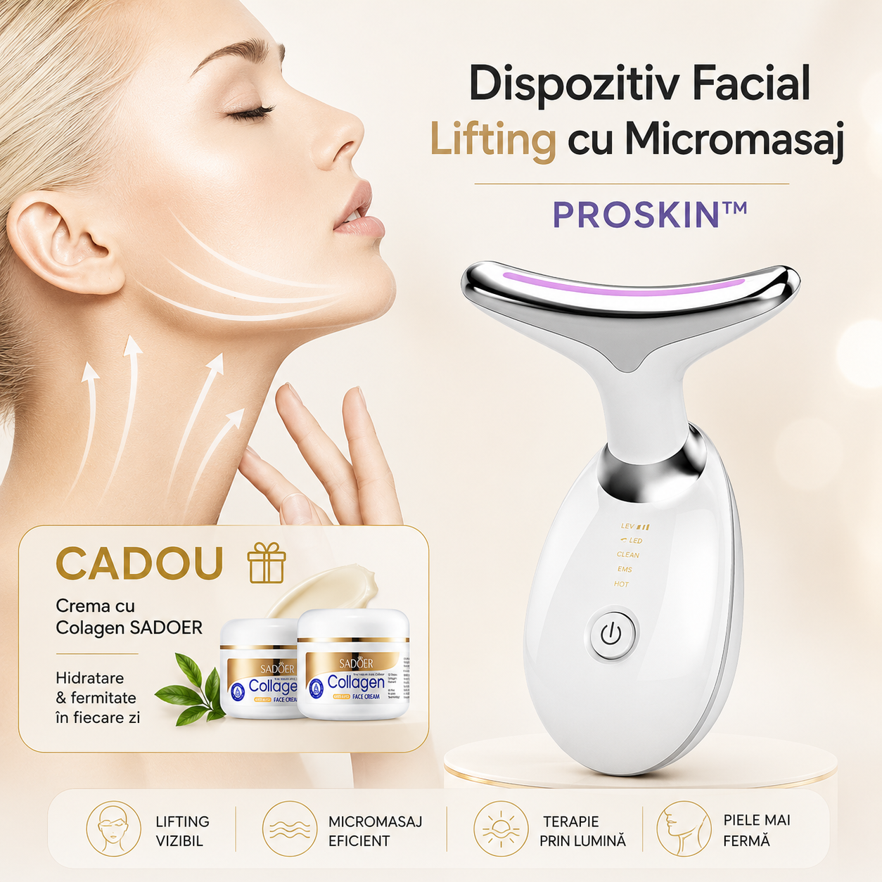 Dispozitiv Lifting Facial cu Micromasaj