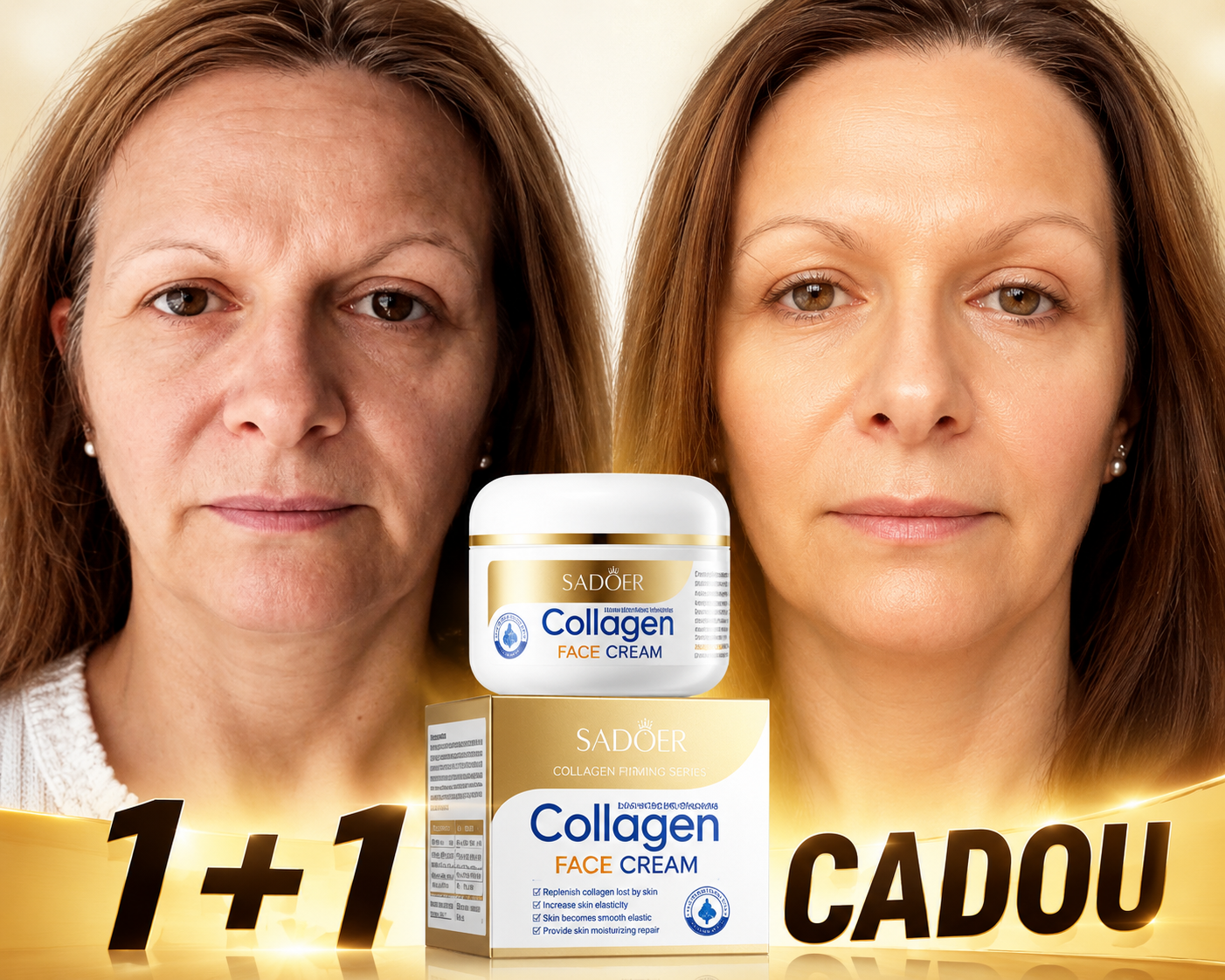 Crema Collagen hidratanta antirid 1+1 GRATIS